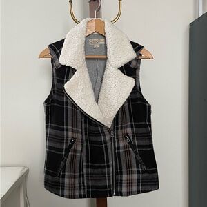 Plaid Sherpa Vest by Lucky Brand